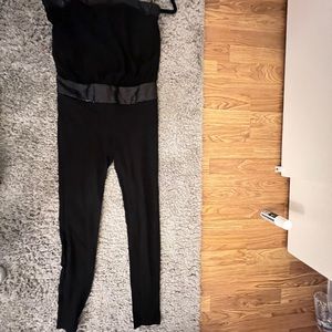 Gorgeous jumpsuit; spandex material with black beadwork